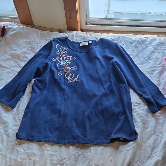 3 Quacker Factory Nautical Themed Tunics Large - Picture 2 of 10